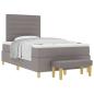 Preview: ARDEBO.de - Bettgestell mit Matratze Set von 2 Taupe Stoff 120 x 200 cm