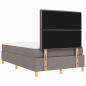 Preview: Bettgestell mit Matratze Set von 2 Taupe Stoff 120 x 200 cm