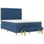 Preview: Boxspringbett mit Matratze und Bank Blau 160x200 cm Stoff