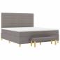 Preview: Boxspringbett mit Matratze & Bank Taupe 180x200 cm Stoff