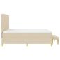 Preview: Boxspringbett mit Matratze und Bank Creme 180x200 cm Stoff