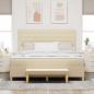 Preview: Boxspringbett mit Matratze und Bank Creme 180x200 cm Stoff