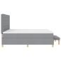 Preview: Boxspringbett mit Matratze und Bank Hellgrau 200x200 cm Stoff