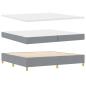 Preview: Boxspringbett mit Matratze und Bank Hellgrau 200x200 cm Stoff