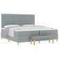 Preview: Boxspringbett mit Matratze und Bank Hellgrau 200x200 cm Stoff