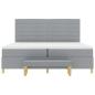 Preview: Boxspringbett mit Matratze und Bank Hellgrau 200x200 cm Stoff