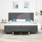 Preview: Boxspringbett mit Matratze & Bank Dunkelgrau 200x200 cm Stoff