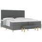 Preview: Boxspringbett mit Matratze Dunkelgrau 200 x 200 cm Stoff