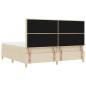 Preview: Boxspringbett mit Matratze & Bank Creme 200x200 cm Stoff