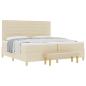 Preview: Boxspringbett mit Matratze & Bank Creme 200x200 cm Stoff