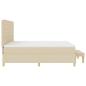 Preview: Boxspringbett mit Matratze & Bank Creme 200x200 cm Stoff