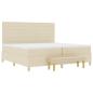 Preview: Boxspringbett mit Matratze & Bank Creme 200x200 cm Stoff
