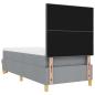 Preview: Boxspringbett mit Matratze und Bank Hellgrau 90x200 cm Stoff