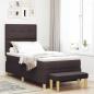 Preview: ARDEBO.de - Boxspringbett mit Matratze & Bank Dunkelbraun 90x200 cm Stoff