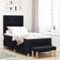 Preview: ARDEBO.de - Boxspringbett mit Matratze und Bank Schwarz 100x200 cm Stoff