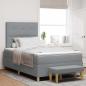 Preview: ARDEBO.de - Boxspringbett mit Matratze und Bank Hellgrau 120x200 cm Stoff