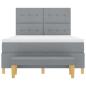 Preview: ARDEBO.de - Boxspringbett mit Matratze und Bank Hellgrau 140x190 cm Stoff