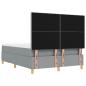 Preview: Boxspringbett mit Matratze und Bank Hellgrau 140x190 cm Stoff