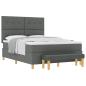 Preview: Boxspringbett mit Matratze und Bank Dunkelgrau 140x190 cm Stoff