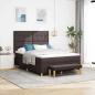 Preview: ARDEBO.de - Boxspringbett mit Matratze & Bank Dunkelbraun 140x190 cm Stoff