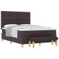 Preview: Boxspringbett mit Matratze & Bank Dunkelbraun 140x190 cm Stoff