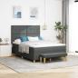 Preview: ARDEBO.de - Boxspringbett mit Matratze und Bank Dunkelgrau 140x200 cm Stoff
