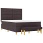 Preview: Boxspringbett mit Matratze & Bank Dunkelbraun 140x200 cm Stoff