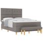 Preview: ARDEBO.de - Boxspringbett mit Matratze & Bank Taupe 140x200 cm Stoff