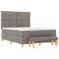 Preview: Boxspringbett mit Matratze & Bank Taupe 140x200 cm Stoff