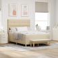Preview: ARDEBO.de - Boxspringbett mit Matratze & Bank Creme 160x200 cm Stoff