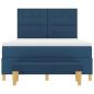 Preview: Boxspringbett mit Matratze und Bank Blau 160x200 cm Stoff