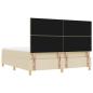 Preview: Boxspringbett mit Matratze und Bank Creme 180x200 cm Stoff