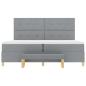 Preview: Boxspringbett mit Matratze & Bank Hellgrau 200x200 cm Stoff