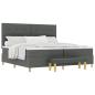 Preview: Boxspringbett mit Matratze & Bank Dunkelgrau 200x200 cm Stoff