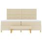 Preview: Boxspringbett mit Matratze & Bank Creme 200x200 cm Stoff