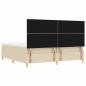 Preview: Boxspringbett mit Matratze & Bank Creme 200x200 cm Stoff