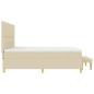 Preview: Boxspringbett mit Matratze & Bank Creme 200x200 cm Stoff