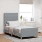 Preview: ARDEBO.de - Bettgestell Hellgrau 90x190 cm Stoff