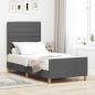 Preview: ARDEBO.de - Bettgestell Dunkelgrau 90x190 cm Stoff