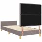 Preview: Bettgestell in Taupe, 90x190 cm, aus Stoff