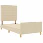 Preview: ARDEBO.de - Creme Bettgestell 90x190 cm Stoff