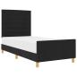 Preview: Bettgestell mit Kopfteil Schwarz 90 x 200 cm Stoff