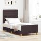 Preview: ARDEBO.de - Bettgestell mit Kopfteil Dunkelbraun 100 x 200 cm Stoff