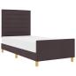 Preview: Bettgestell mit Kopfteil Dunkelbraun 100 x 200 cm Stoff