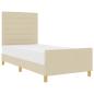Preview: Creme Bettgestell 100x200 cm Stoff