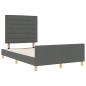 Preview: Bettgestell mit Kopfteil Dunkelgrau 120 x 190 cm Stoff