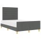 Preview: Bettgestell mit Kopfteil Dunkelgrau 120 x 190 cm Stoff