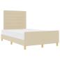 Preview: Bettgestell Creme 120x190 cm Stoff