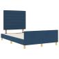 Preview: Bettgestell Blau Stoff 120 x 190 cm Bettgestell Rechteckig