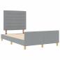 Preview: Bettgestell mit Kopfteil Hellgrau 140 x 190 cm Stoff